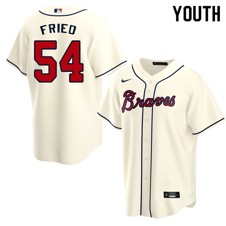 Nike Youth #54 Max Fried Atlanta Braves Baseball Jerseys Sale-Cream